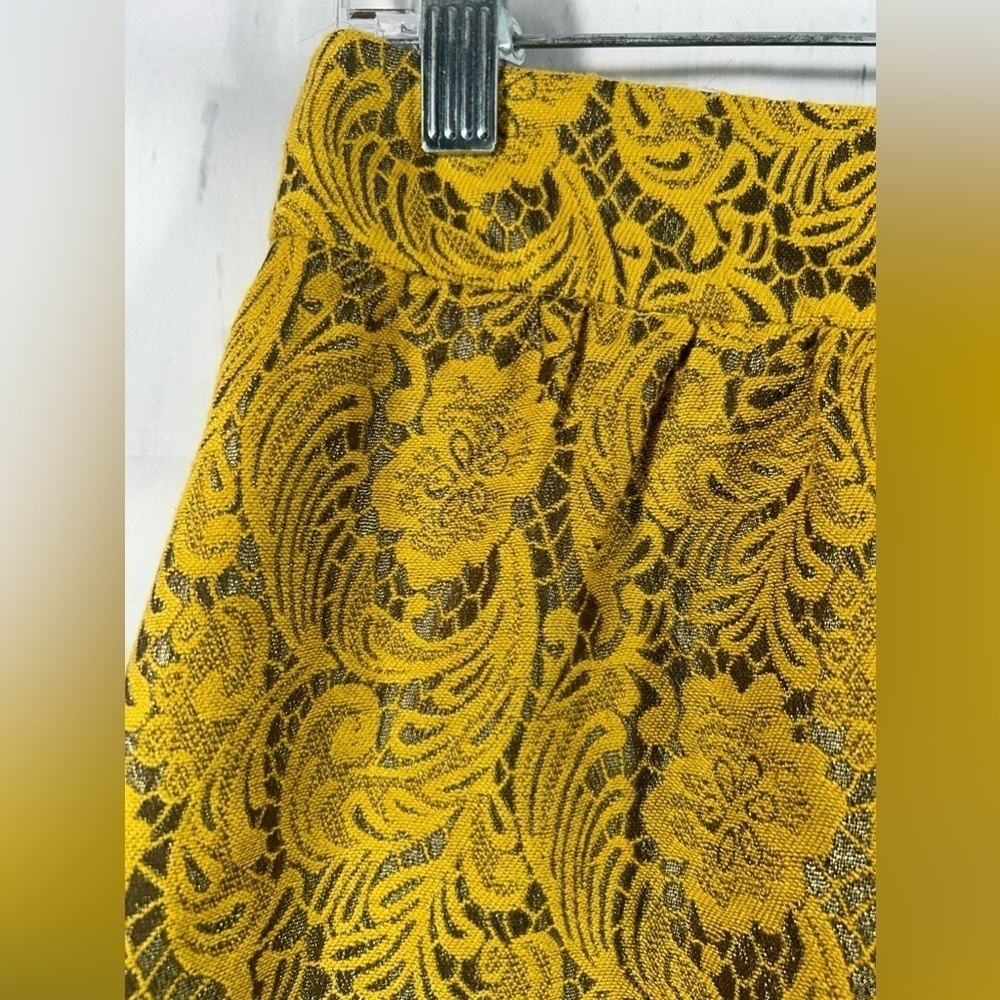 Banana Republic Floral Lace Mini Womens Zip Lined Skirt Dressy Metallic Sz 4 - Picture 4 of 8